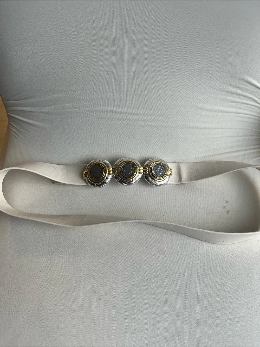 Vintage Coin Double Belt Buckle Dotty Smith Vintage 80s‎ Adjustable  old money